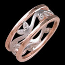 K15107mm Tree of Life Rose and White Gold Diamond Wedding Ring
