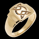 R1251 Celtic Signet ring in yellow gold