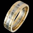 R1737B Diamond Two Tone Grooved mens ring