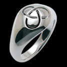 R1280 Celtic Dome Signet ring in white gold