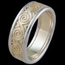 K470GB Two tone Spiral mens ring