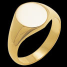 R184 Yellow gold Large Round Signet mens ring