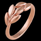 F1533M Leaf Pattern Rose Gold Dress Ring