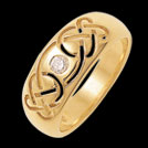 K241L Promise Diamond yellow gold Celtic wedding ring