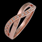 C1768 Crossover Bead Set Diamond Milgrain Gold Ring