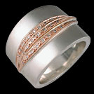 Q1805 Diamond Lines Two Tone Gold Dress Ring