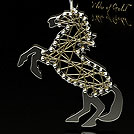 P1931 Horse White and Yellow Gold Pendant