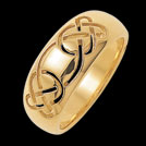 K240L Promise yellow gold Celtic design wedding ring