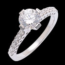 S1802XR Brilliant Cut Engagement Ring with Brilliant Side Stones