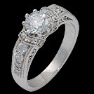 S1851 Vintage Style Brilliant Cut Diamond Engagement Ring