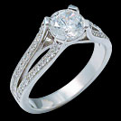 S1910 Diamond Solitaire White Gold Engagement Ring