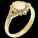 F1039 Vintage Signet Gold Ring