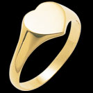 R650 Ladies Heart Signet Gold Ring