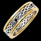 K100G Unity Yellow and White Gold Celtic Wedding Ring