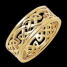 K101G Expectation Wide Yellow Gold Celtic Wedding Ring