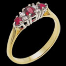 C408 Ruby and Diamond Vintage Claw Set Gold Ring