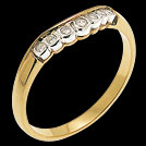 A756 Scallop Two Tone Gold and Diamond Wedding Band