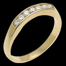 A44C Curved Yellow Gold Diamond Wedding Band
