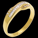 A856B Crossover Baguette and Brilliant Cut Diamond Gold Wedding 