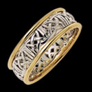 K130L Principle Yellow and White Gold Celtic Design Wedding Ring