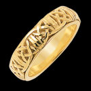 K140G Encouragement Yellow Gold Celtic Weave Wedding Ring