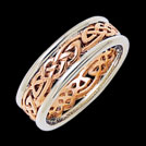 K150L Serenity White and Rose Gold Celtic weave Wedding Ring