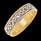 K170L Foundation Yellow and White Gold Celtic Wedding Ring