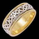 K170G Universal Yellow and White Gold Celtic Wedding Ring