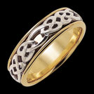 K200L Hearts Yellow and White Gold Celtic Wedding Ring