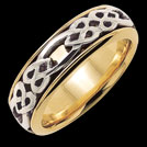 K200G Hearts Yellow and White Gold Celtic Wedding Ring
