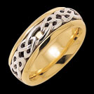 K202G Hearts Yellow and White Gold Celtic Wedding Ring