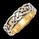 K210G Infinity Two Tone Gold Celtic Wedding Ring