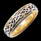 K230L Integrity Two Tone Gold Celtic Weave Wedding Ring