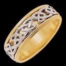 K230G Integrity Two Tone Gold Celtic Wedding Ring