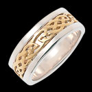 K251L Desire white gold and yellow gold celtic wedding band