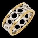 K280G Reflection yellow and white gold twist wedding ring