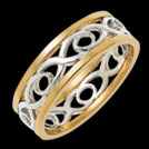 K300L Harmony yellow and white gold looped wedding ring