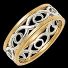 K300G Harmony yellow and white gold looped wedding ring