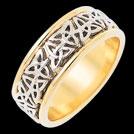 K290G Protection yellow and white gold Celtic knot band