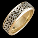 K294G Trinity yellow and white gold Celtic wedding band