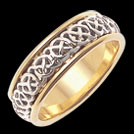K310G Life yellow and white gold Celtic wedding ring