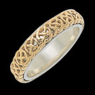 K312L Life White and Yellow Gold Celtic weave wedding band