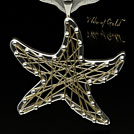 P1698 Starfish Design White and Yellow Gold Pendant